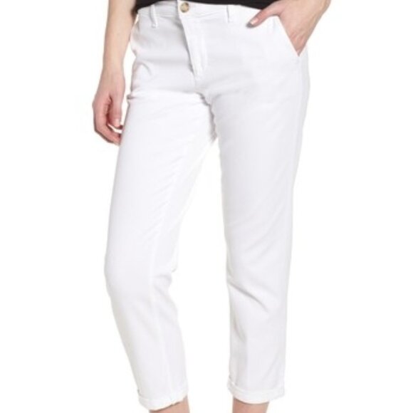 219$ AG Caden Straight Leg Ankle Cropped Trousers Pants Women's Size 25 White - Picture 2 of 2